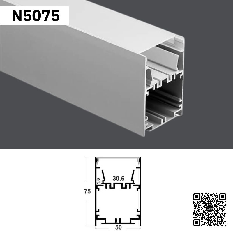 Thanh Nhôm Định Hình Lắp Nổi 2 Mét | N5075